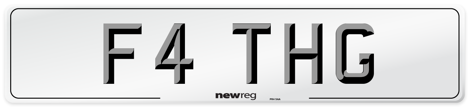 F4 THG Number Plate from New Reg